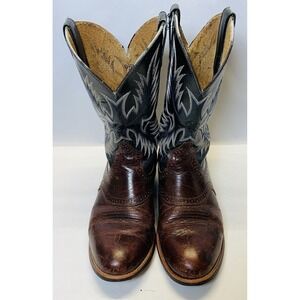 ARIAT‎ ATS Mens Black Brown Leather Western Cowboy 10012686 - 9.5 D